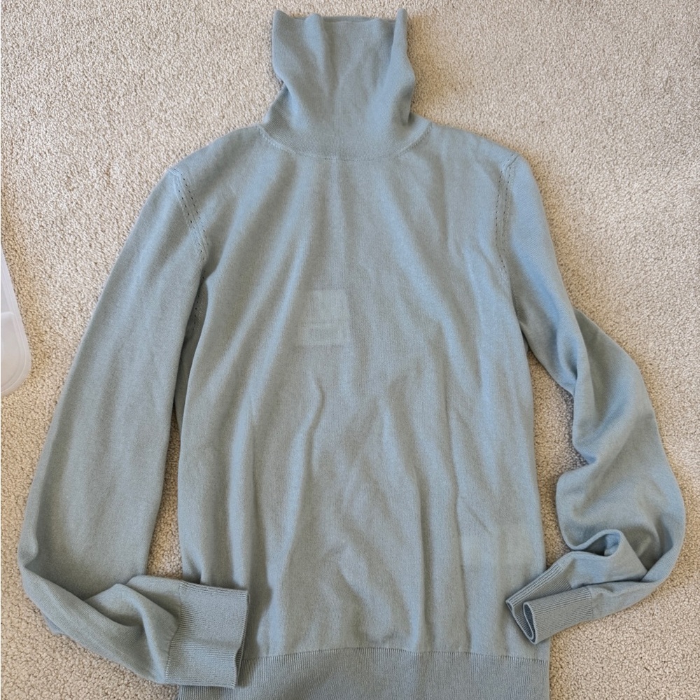 Lora Piana Light Blue Turtleneck Sweater